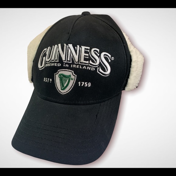 Guinness 1759 Black Rare Hat with Side Ear Cover!! Brand New - Picture 1 of 5